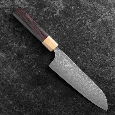 Santoku SPG-Strix Damas Manche Shitan 165mm-[Musashi]-[Couteaux de cuisine japonais]