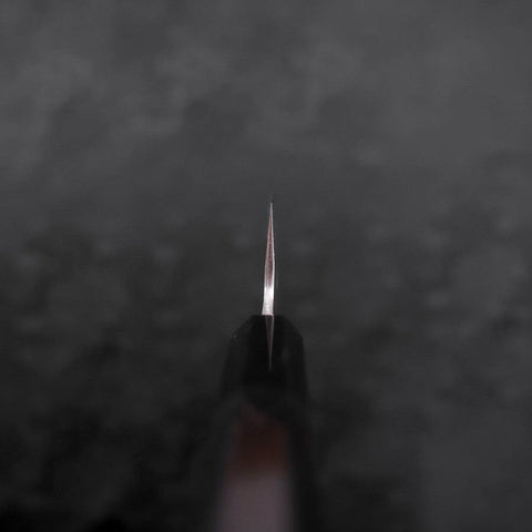 Santoku Silver Steel #3 Kasumi Chokin Samurai Full Moon Buffalo Ebony Handle 170mm-[Musashi]-[Couteaux de cuisine japonais]