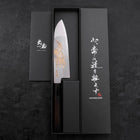 Santoku Silver Steel #3 Kasumi Chokin Samurai Full Moon Buffalo Ebony Handle 170mm-[Musashi]-[Couteaux de cuisine japonais]