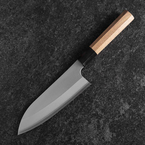 Santoku Silver Steel #3 Kasumi Manche en Buffle et Noyer 165mm-[Musashi]-[Couteaux de cuisine japonais]