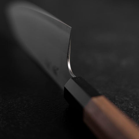 Santoku Silver Steel #3 Kasumi Manche en Buffle et Noyer 165mm-[Musashi]-[Couteaux de cuisine japonais]
