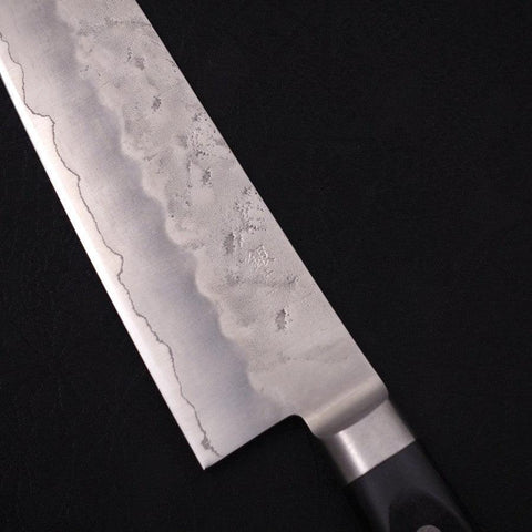 Santoku Silver Steel #3 Nashiji Manche Occidental Noir 165mm-[Musashi]-[Couteaux de cuisine japonais]