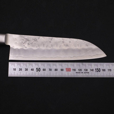 Santoku Silver Steel #3 Nashiji Manche Occidental Noir 165mm-[Musashi]-[Couteaux de cuisine japonais]
