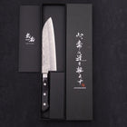 Santoku Silver Steel #3 Nashiji Manche Occidental Noir 165mm-[Musashi]-[Couteaux de cuisine japonais]