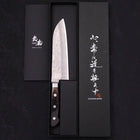 Santoku Silver Steel #3 Nashiji Manche Occidental Noir 165mm-[Musashi]-[Couteaux de cuisine japonais]