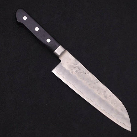 Santoku Silver Steel #3 Nashiji Manche Occidental Noir 165mm-[Musashi]-[Couteaux de cuisine japonais]