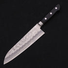 Santoku Silver Steel #3 Nashiji Manche Occidental Noir 180mm-[Musashi]-[Couteaux de cuisine japonais]
