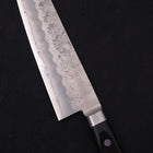 Santoku Silver Steel #3 Nashiji Manche Occidental Noir 180mm-[Musashi]-[Couteaux de cuisine japonais]