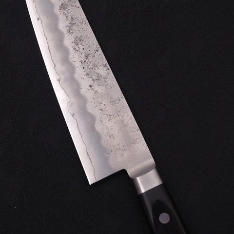 Santoku Silver Steel #3 Nashiji Manche Occidental Noir 180mm-[Musashi]-[Couteaux de cuisine japonais]