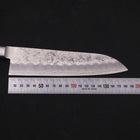 Santoku Silver Steel #3 Nashiji Manche Occidental Noir 180mm-[Musashi]-[Couteaux de cuisine japonais]