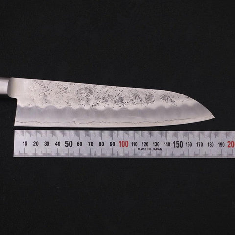 Santoku Silver Steel #3 Nashiji Manche Occidental Noir 180mm-[Musashi]-[Couteaux de cuisine japonais]