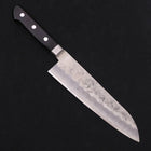 Santoku Silver Steel #3 Nashiji Manche Occidental Noir 180mm-[Musashi]-[Couteaux de cuisine japonais]