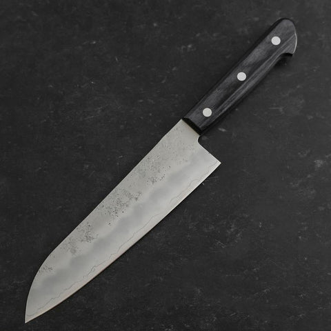 Santoku Silver Steel #3 Nashiji Manche Occidental Pourpre 180mm (Tsuba-nashi)-[Musashi]-[Couteaux de cuisine japonais]