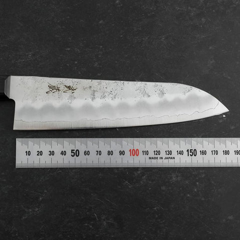 Santoku Silver Steel #3 Nashiji Manche Occidental Pourpre 180mm (Tsuba-nashi)-[Musashi]-[Couteaux de cuisine japonais]
