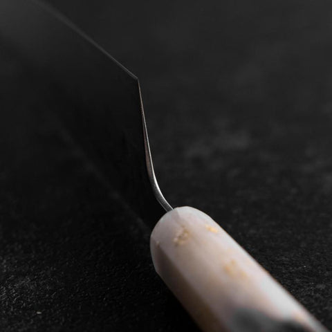 Santoku Silver Steel #3 Nashiji Manche Océan Blanc Noir et Or 165mm-[Musashi]-[Couteaux de cuisine japonais]