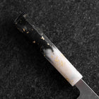 Santoku Silver Steel #3 Nashiji Manche Océan Blanc Noir et Or 165mm-[Musashi]-[Couteaux de cuisine japonais]