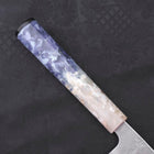 Santoku Silver Steel #3 Nashiji Manche Océan Bleu et Blanc 165mm-[Musashi]-[Couteaux de cuisine japonais]