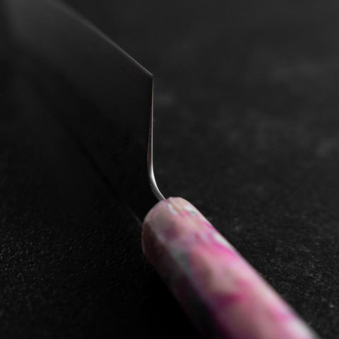 Santoku Silver Steel #3 Nashiji Manche Océan Sakura 165mm-[Musashi]-[Couteaux de cuisine japonais]