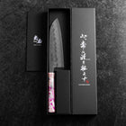 Santoku Silver Steel #3 Nashiji Manche Océan Sakura 165mm-[Musashi]-[Couteaux de cuisine japonais]