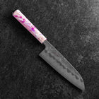 Santoku Silver Steel #3 Nashiji Manche Océan Sakura 165mm-[Musashi]-[Couteaux de cuisine japonais]