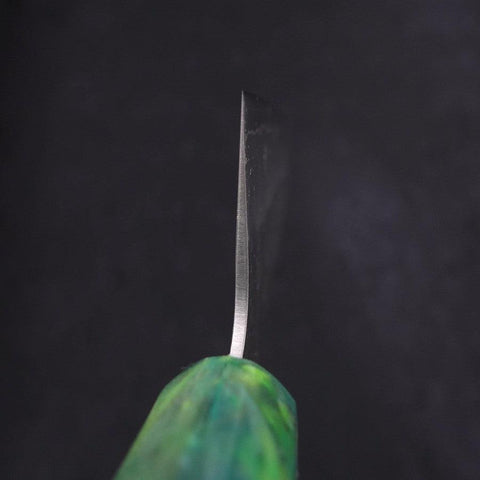 Santoku Silver Steel #3 Nashiji Manche Océan Vert 165mm-[Musashi]-[Couteaux de cuisine japonais]