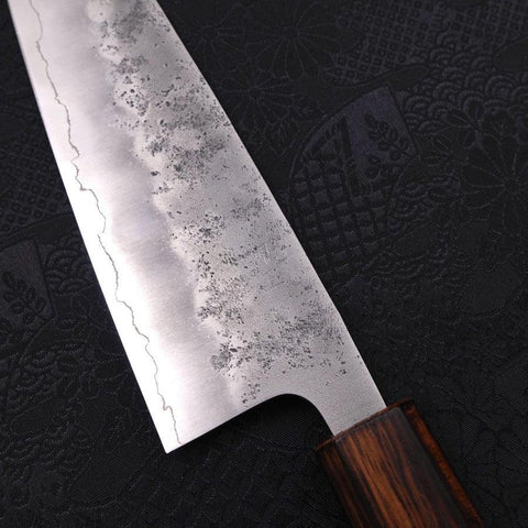 Santoku Silver Steel #3 Nashiji Manche Sumi Urushi 165mm-[Musashi]-[Couteaux de cuisine japonais]