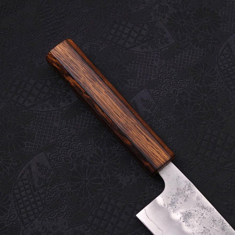 Santoku Silver Steel #3 Nashiji Manche Sumi Urushi 165mm-[Musashi]-[Couteaux de cuisine japonais]