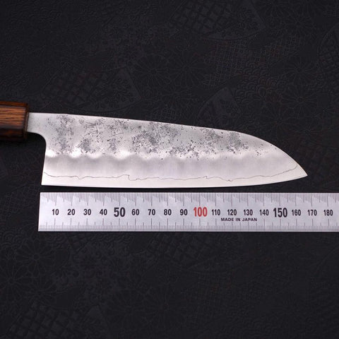 Santoku Silver Steel #3 Nashiji Manche Sumi Urushi 165mm-[Musashi]-[Couteaux de cuisine japonais]