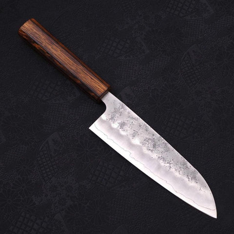 Santoku Silver Steel #3 Nashiji Manche Sumi Urushi 165mm-[Musashi]-[Couteaux de cuisine japonais]