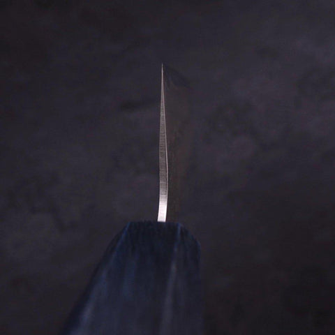 Santoku Silver Steel #3 Nashiji Manche Urushi Bleu Sombre 165mm-[Musashi]-[Couteaux de cuisine japonais]
