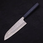 Santoku Silver Steel #3 Nashiji Manche Urushi Bleu Sombre 165mm-[Musashi]-[Couteaux de cuisine japonais]