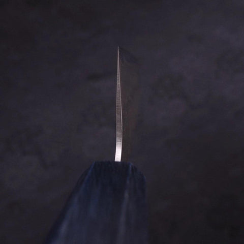 Santoku Silver Steel #3 Nashiji Manche Urushi Bleu Sombre 165mm-[Musashi]-[Couteaux de cuisine japonais]
