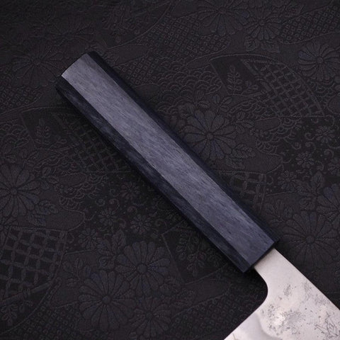 Santoku Silver Steel #3 Nashiji Manche Urushi Bleu Sombre 165mm-[Musashi]-[Couteaux de cuisine japonais]