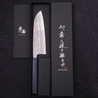 Santoku Silver Steel #3 Nashiji Manche Urushi Bleu Sombre 165mm-[Musashi]-[Couteaux de cuisine japonais]