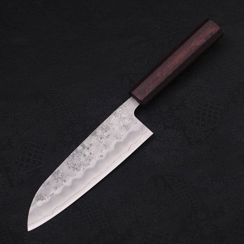 Santoku Silver Steel #3 Nashiji Manche Urushi Pourpre 165mm-[Musashi]-[Couteaux de cuisine japonais]