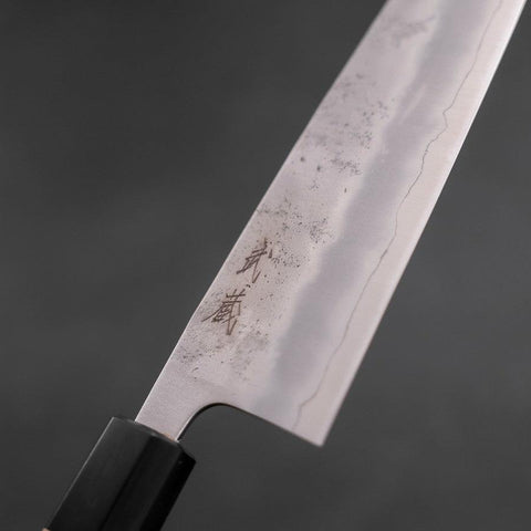 Santoku Silver Steel #3 Nashiji Manche en Buffle et Magnolia 165mm-[Musashi]-[Couteaux de cuisine japonais]