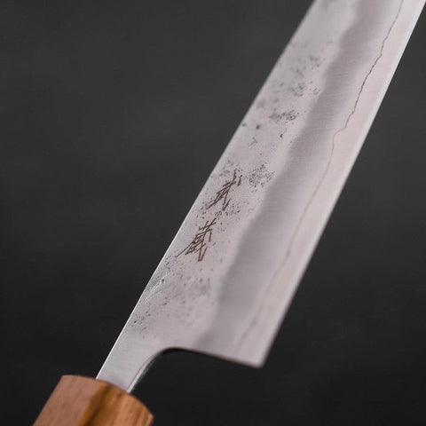 Santoku Silver Steel #3 Nashiji Manche en Chêne 165mm-[Musashi]-[Couteaux de cuisine japonais]