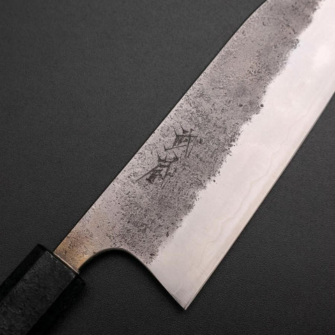 Santoku Silver Steel #3 Nashiji Manche en Ishime Noir 165mm-[Musashi]-[Couteaux de cuisine japonais]