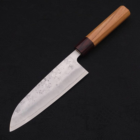 Santoku Silver Steel #3 Nashiji Manche en Zelkova 165mm-[Musashi]-[Couteaux de cuisine japonais]