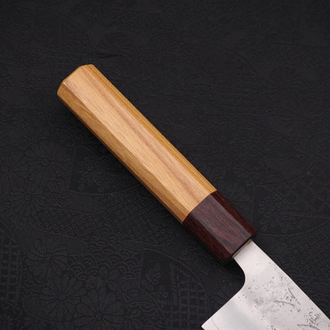 Santoku Silver Steel #3 Nashiji Manche en Zelkova 165mm-[Musashi]-[Couteaux de cuisine japonais]