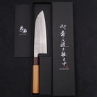 Santoku Silver Steel #3 Nashiji Manche en Zelkova 165mm-[Musashi]-[Couteaux de cuisine japonais]