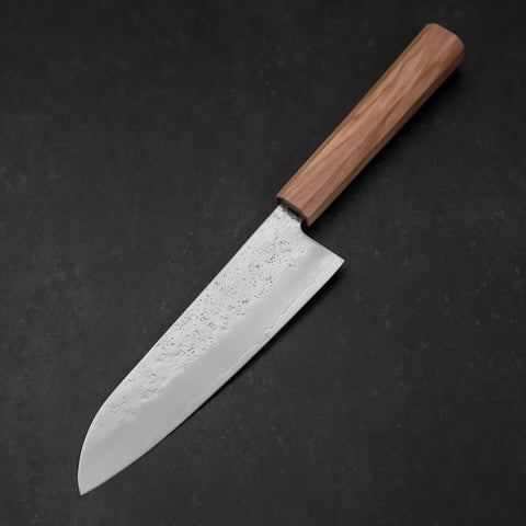 Santoku Silver Steel #3 Nashiji Olive Handle 170mm (6.7”)