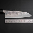 Santoku Silver Steel #3 Nawame Damas Manche en Buffle et Noyer 165mm-[Musashi]-[Couteaux de cuisine japonais]