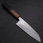 Santoku Silver Steel #3 Nawame Damascus Yaki Urushi Handle 165mm (6.5”)-[Musashi]-[Couteaux de cuisine japonais]