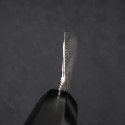 Santoku Silver Steel #3 Nickel en Vagues Damas Manche en Buffle et Ébène 165mm-[Musashi]-[Couteaux de cuisine japonais]