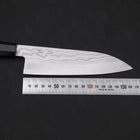 Santoku Silver Steel #3 Nickel en Vagues Damas Manche en Buffle et Ébène 165mm-[Musashi]-[Couteaux de cuisine japonais]