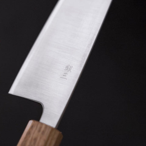 Santoku Silver Steel #3 Poli Manche Yaki Urushi 165mm-[Musashi]-[Couteaux de cuisine japonais]