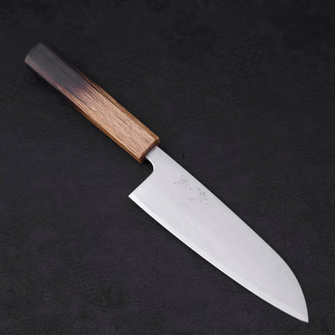 Santoku Silver Steel #3 Poli Manche Yaki Urushi 165mm-[Musashi]-[Couteaux de cuisine japonais]