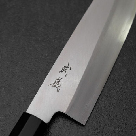 Santoku Silver Steel #3 Poli Manche en Buffle et Ébène 165mm-[Musashi]-[Couteaux de cuisine japonais]