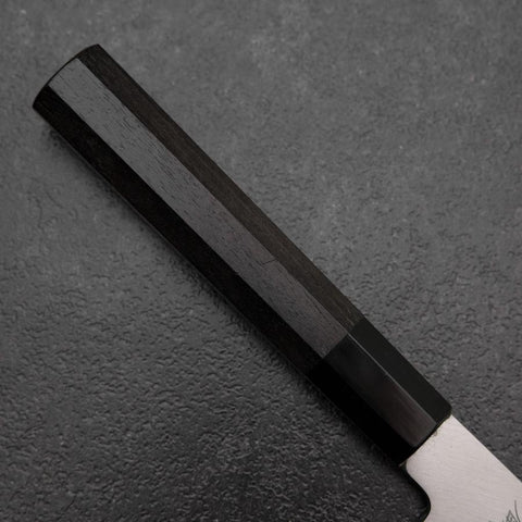 Santoku Silver Steel #3 Poli Manche en Buffle et Ébène 165mm-[Musashi]-[Couteaux de cuisine japonais]